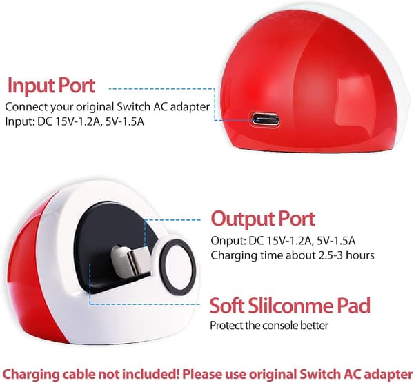 Mini laddningsstativ för Nintendo Switch/Switch Lite/Switch OLED,