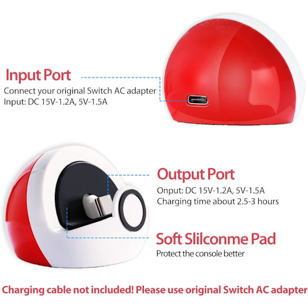 Mini-opladningsstativ til Nintendo Switch/Switch Lite/Switch OLED,