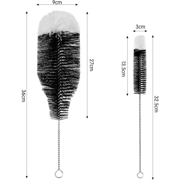 Set med 2 flaskrengöringsborstar Flaskrengöringsborste Avancerad rengöring för glasflaskor Termosar Babyflaskor och koppar
