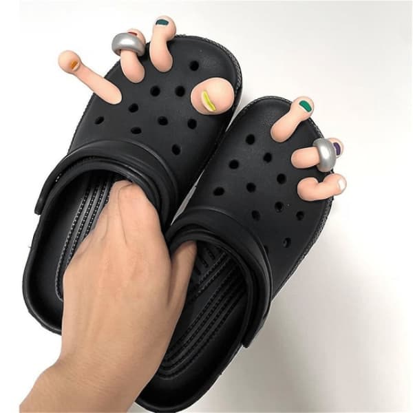 1 sett sko tå charms Clog dekorasjon, Crocs tilbehør