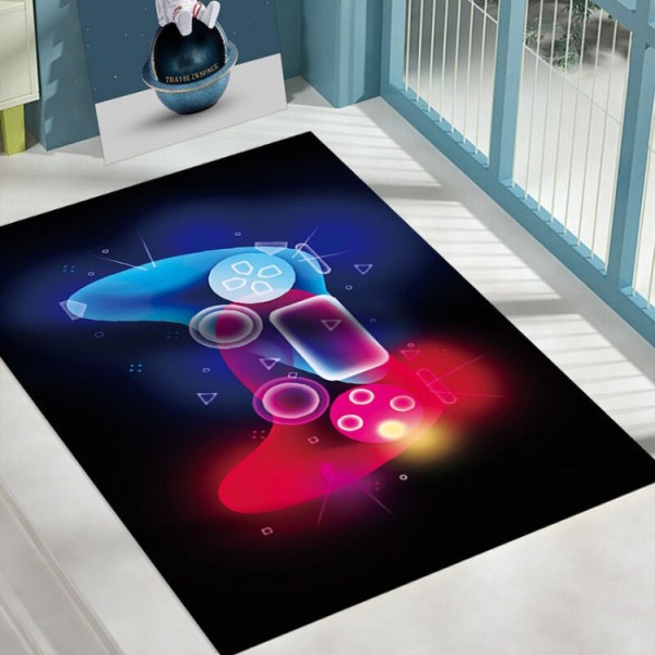 Modern Gamer Bedroom Rug 120x80cm 3D Controller Graffiti Children