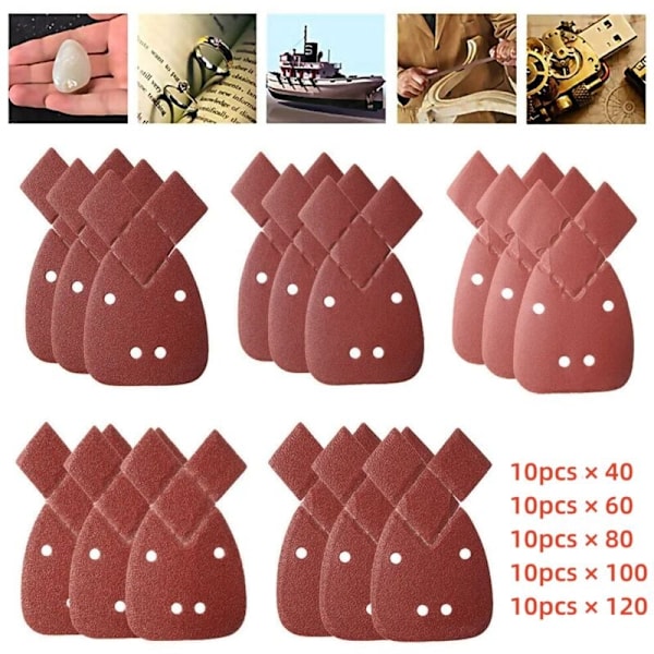 Förpackning med 50 Black & Decker Palm Sander Mouse Slipmedelsplattor, Korn 4
