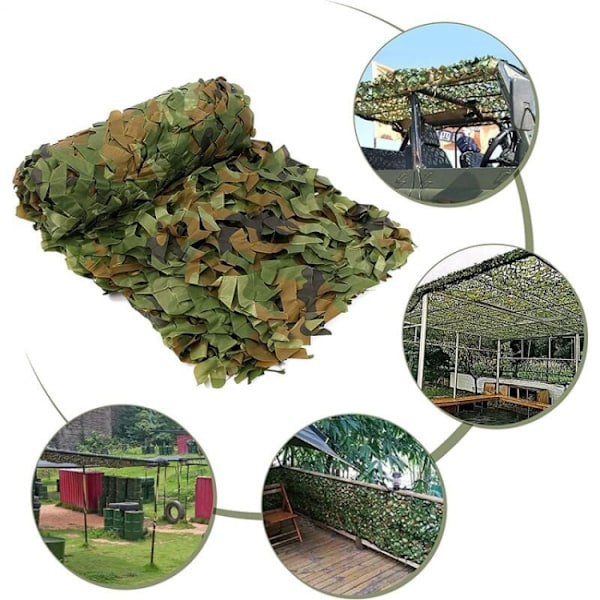 Grøn Camouflage Rektangulær Solsejl Design Camouflage Skygge 3