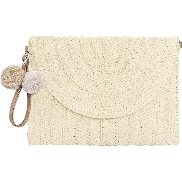 Halm Clutch Clutch, Bryllupskveld Clutch Kvinner Halm Håndveske E