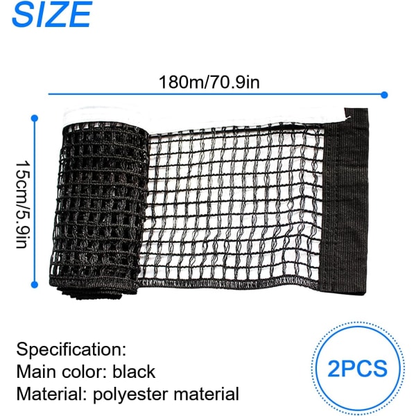 Ping Pong Net 2 stk Foldbar Ping Pong Net 180 * 14cm Svart Bordtennisnett