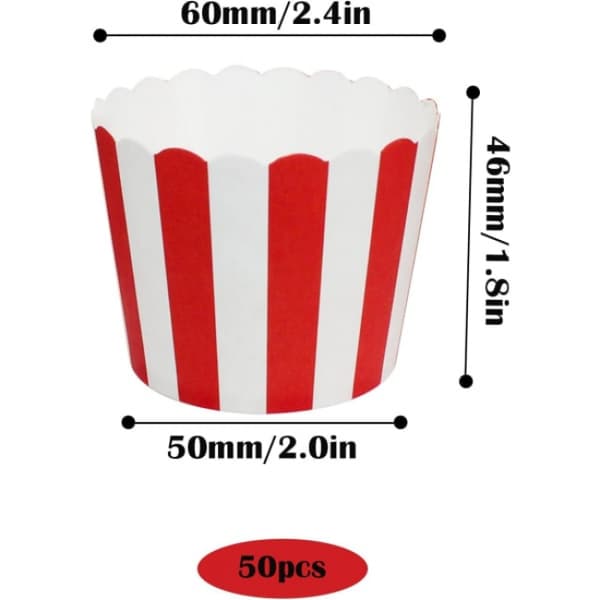 50 røde papircupcakes til bursdagsbryllupsfest