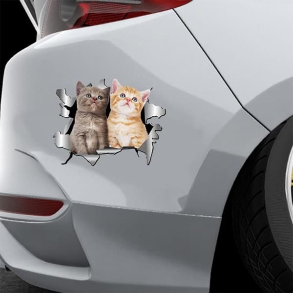 3D Bilstickers Söta Katt Stickers Djurtema Väggdekaler Bilstickers D