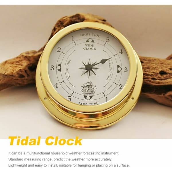 115mm Tide Clock, Marine Shell Kobber Væg Tester til Vejr Sta