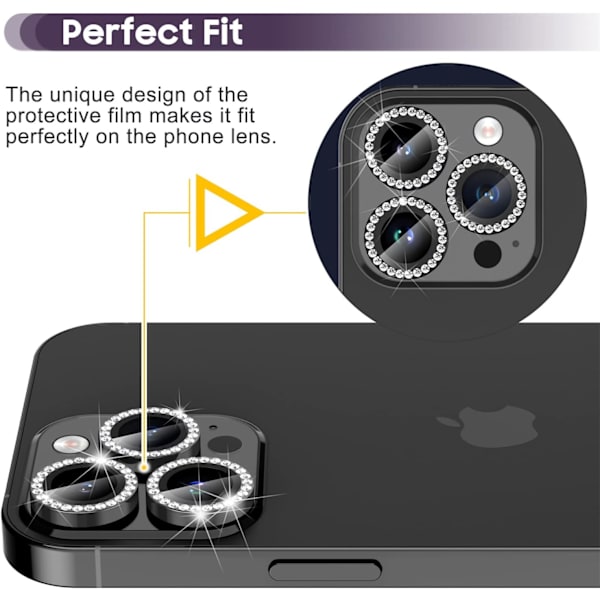 Takakameran suojus mustalle iPhone 14 Prolle/14 Pro Maxille