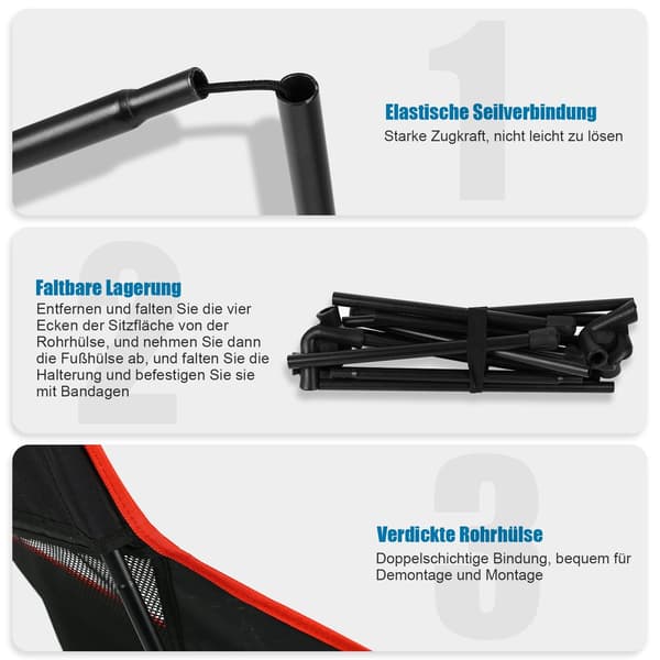 1PC bærbar campingstol (mørkeblå), ultralet mesh-stol, Ou