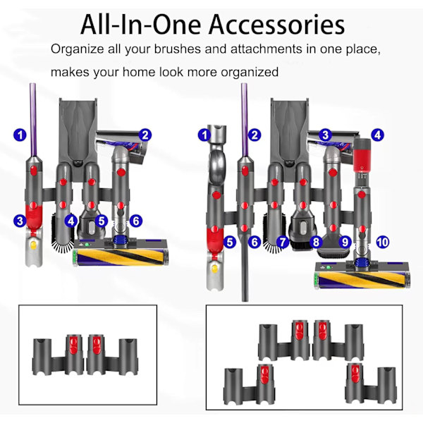 2 stk. opbevaringsholder til Dyson V7 V8 V10 V11 V12 V15 Outsize Cor