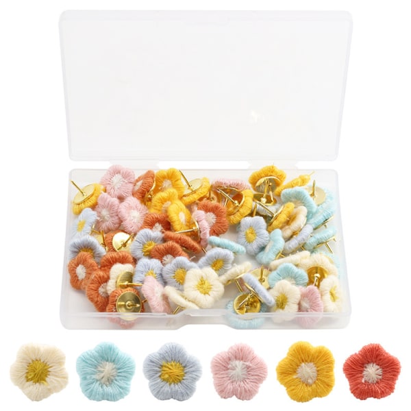Blomster Push Pins, 30 stk., Blomster Push Pins Dekorative Push Pins Wa