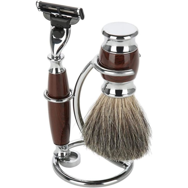 1 stk Metal barberhøvel- og grevlingholder (sølv) Slitesterk barberhøvelstativ P