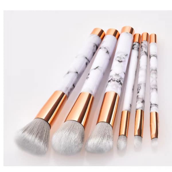 6 hvide børster Patie-Minerals Make-up børstesæt
