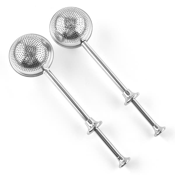 2-pakning tekannefjær (18 cm), tesil i rustfritt stål, snap-ball