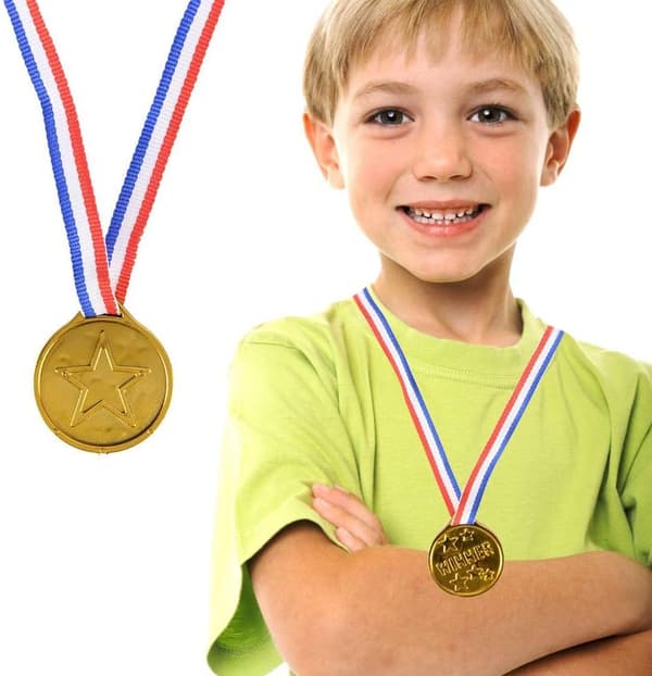 20 stykker et solstråle olympiske medaljer, plastgullmedaljer,