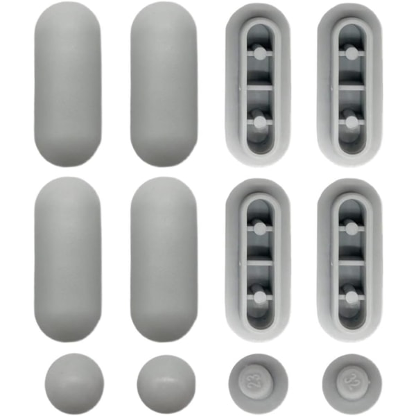 12-pack toalettsitsdynor (grå), ljuddämpare, 8 sitsskivor, 4