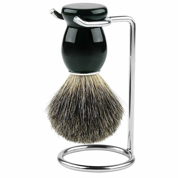 Stativ for barberhøvel i rustfritt stål, holder for barberkost, luksuriøs