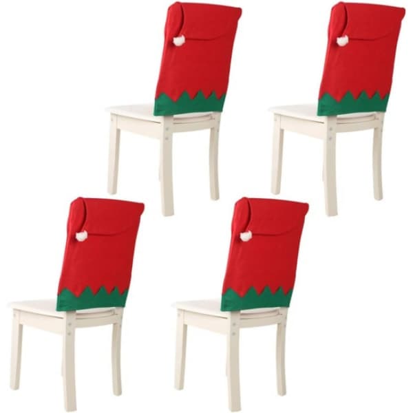 4 st tomte-stolsöverdrag tomtemössa juldekoration