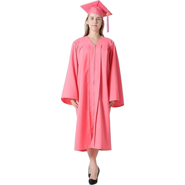 Rose Royal University Graduation Gown and Graduation Hat for Adul