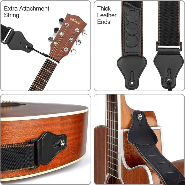 Justerbar bomullsstropp for gitar Elektrisk gitar skulderstropp Kom