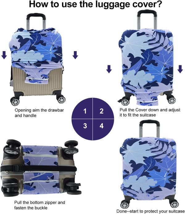 Blå, lille, 1 rejsekuffert, 18-20 tommer bagage