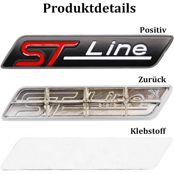 2 kpl Metal St Line -tarra, auton etumerkki, kromi, useimpiin malleihin, musta