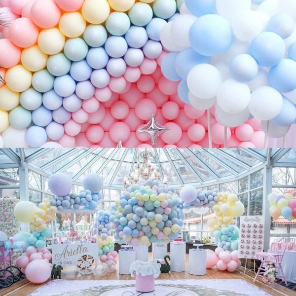 Pastellballong, 100 st Macaronballonger, Pastellfärgad latexboll