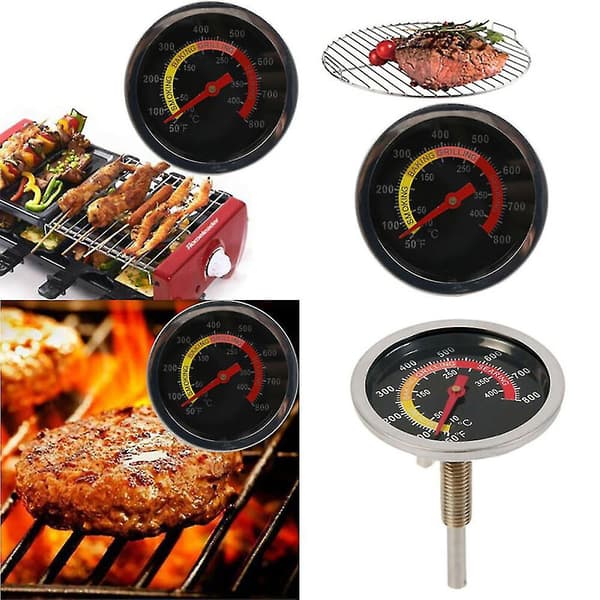 Bbq temperatur rustfrit stål måler grill ryger termometer