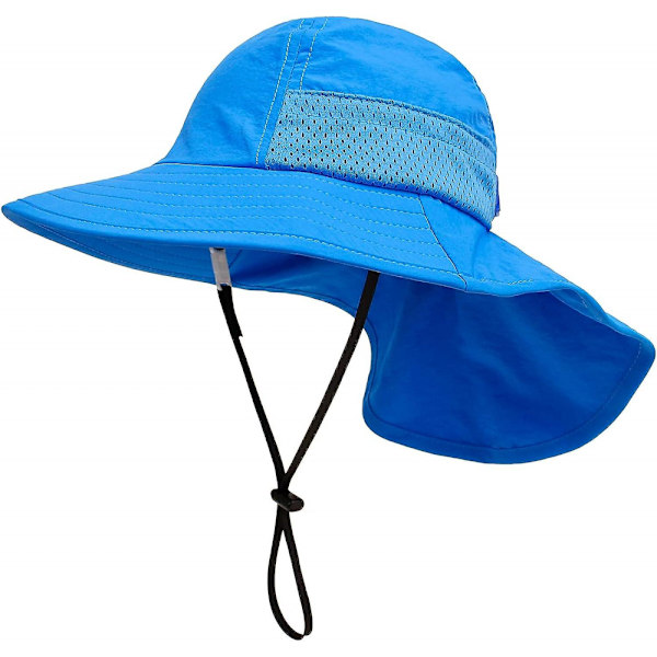 Blå solhatt (M) för baby, flicka och pojke