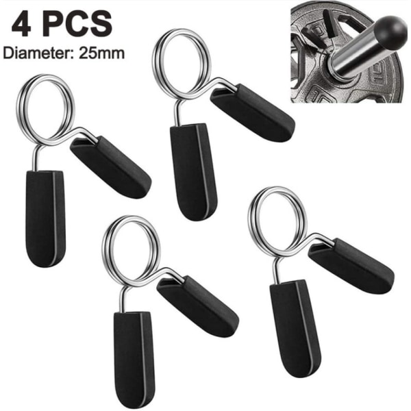 4pcs 25mm Standard Sports Collar with 2 Rounds of Round Spring Cl