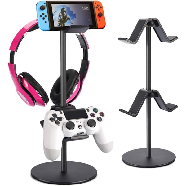 1 stk. Universal Hovedtelefon og Controller Holder (Sort), Gamepad