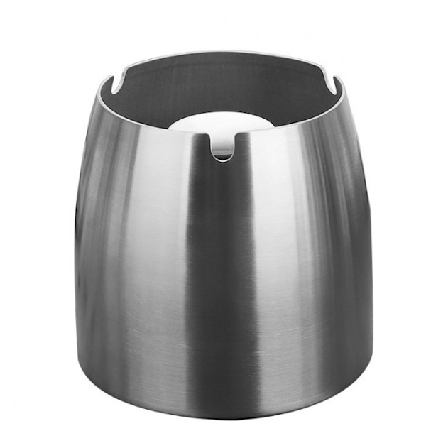 Silver L Stainless Steel Ashtray with Lid Outdoor Windproof Ashtr