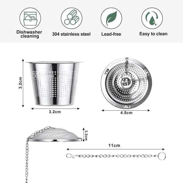 2 stk. te-infuser (4,5 cm diameter), te-si i 304 rustfrit stål
