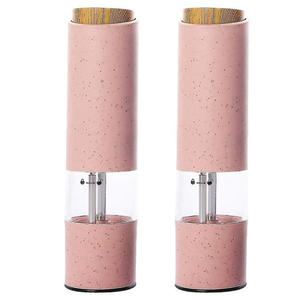 2 st rosa elektrisk salt- och pepparkvarnset batteridriven S