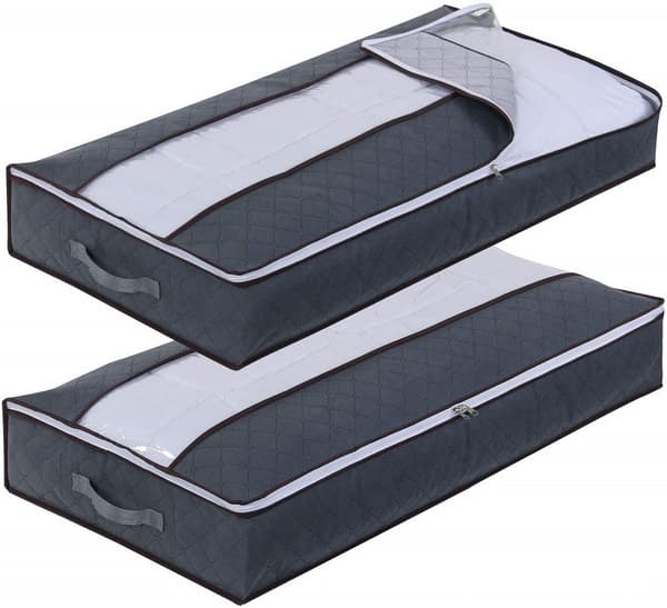 Förvaringsväska under sängen, 2-pack, stor, vikbar, i non-woven-tyg