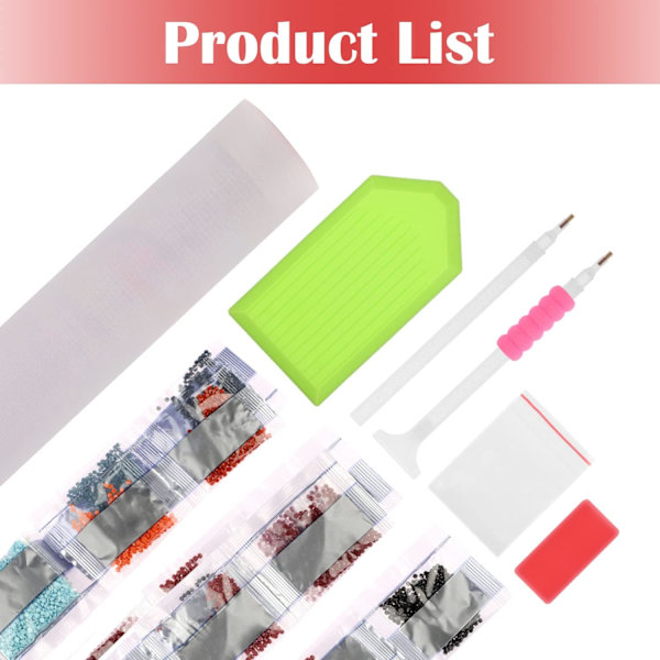Broderi Komplett Kit, DIY 5D Diamantmålning Vuxen Barn Crys