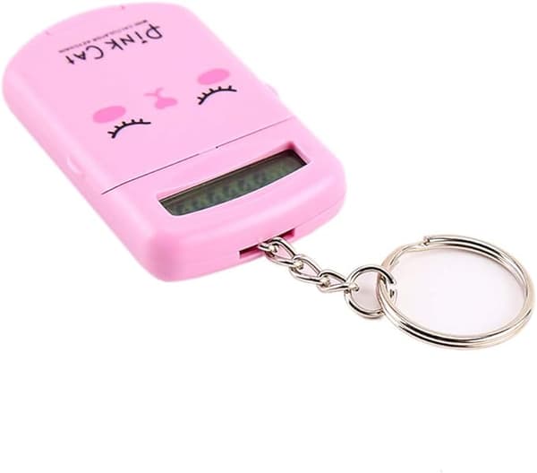 (Rosa) Söt Mini-Kalkylator med Nyckelring, 8-siffrig Display