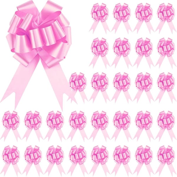30 delar Ribbon Pull Bows Stickers Rosa Stor Inslagning Decoratio