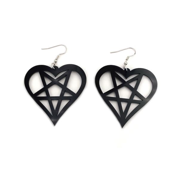 Mustat korvakorut - Heartagram - Pentagram - Him - Musta