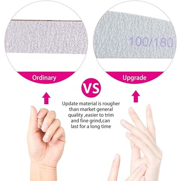 Professionell nagelfil, 16 st dubbelsidig nagelfil - 100/180 Gr