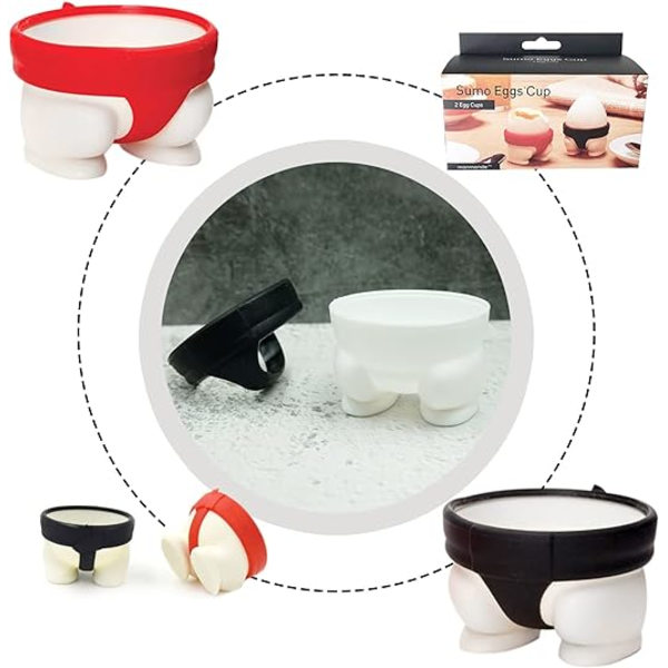 Egg Egg Cup, 4-delt silikagel Egg Cup Sumo Egg Cup Set Barn