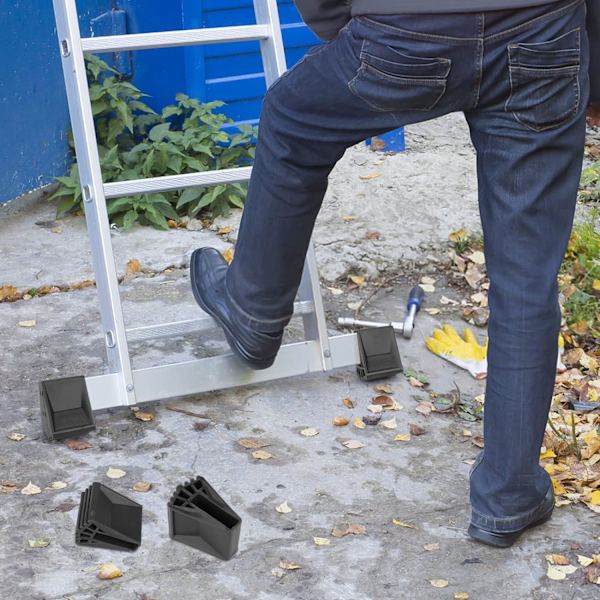 4 stk sklisikre stigefotsbeskyttere i gummi for stiger