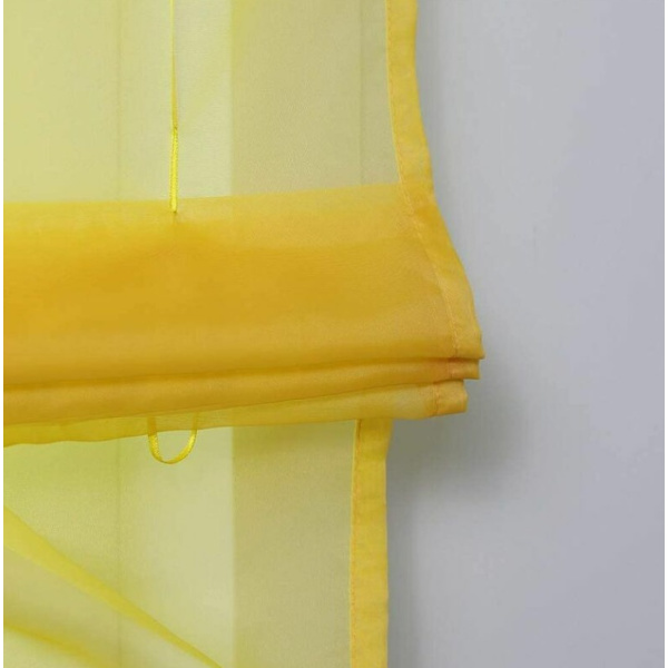 Gul, BxH 140 x 155 cm 1-delt rullgardin med løkker, gardiner