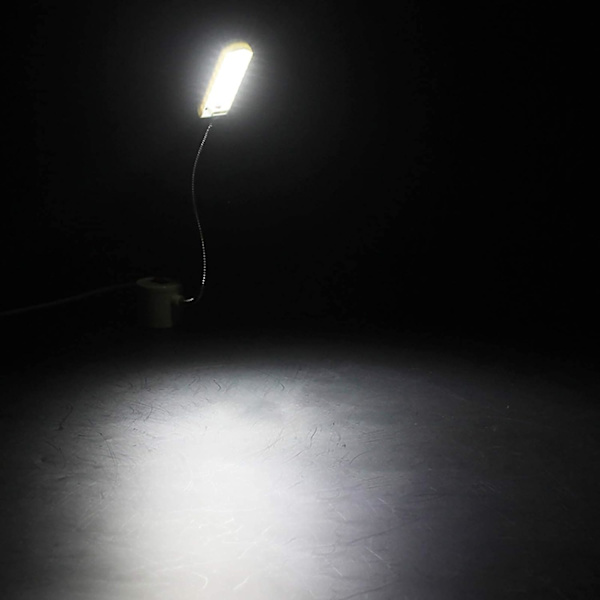 2 stk 2W 30LED symaskinlampe fast base fleksibel magnetisk rør