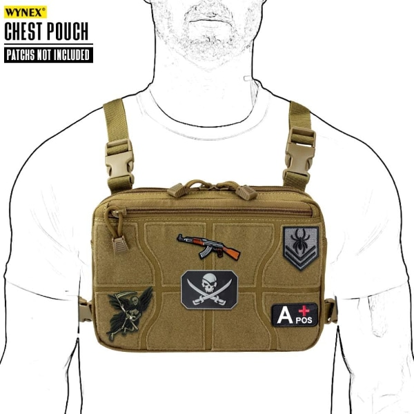 Khaki Taktisk Brystpose Blød Jakkepose Frontpose Camoufla