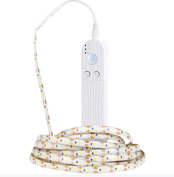 LED-stripe med bevegelsessensor, 2m batteridrevet LED-stripe med I