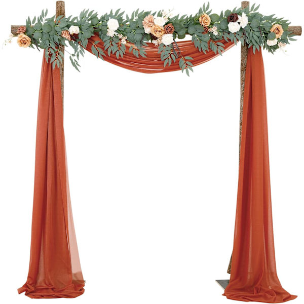 Pakke med 1 elastisk bryllupsbueheng (karamellfarge - 70 x 550 cm)