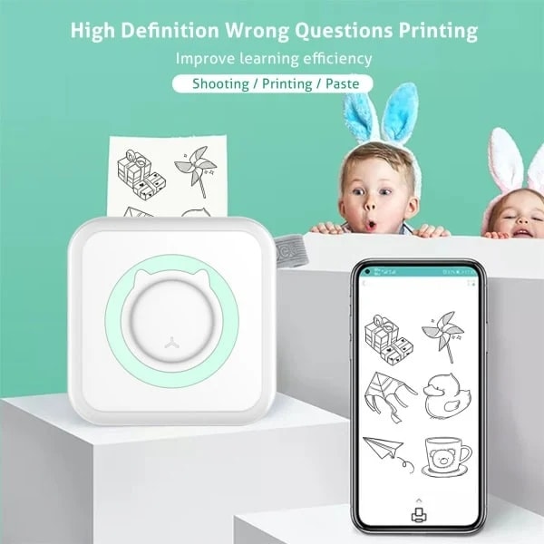 Etiketprinter Alt-i-én Mini Printer Bærbar Multifunktion Pho