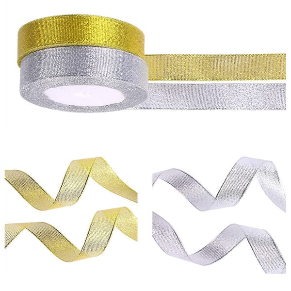 Silver och guld 2 rullar vardera, (22m*2cm) Julband band f